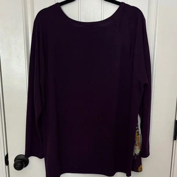 Le Lis Purple Floral Women's Blouse - Picture 5 of 9